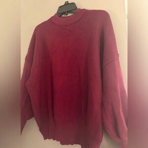 Women’s Sweater Burgandy Exposed Seams Size S